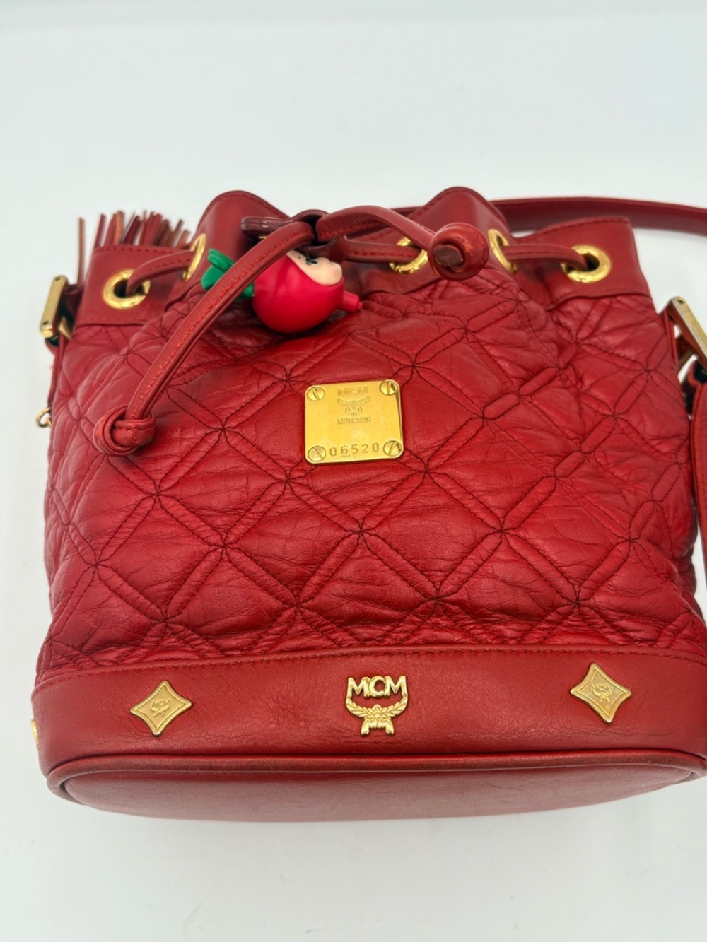 MCM Mini Bucket Leather Bag Studded Crossbody Bag - Picture 2 of 16